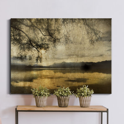 "Golden Staffelsee Lake", reproduction d’art sur toile tendue