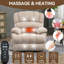 Fauteuil inclinable électrique en chenille de 23 po de large et à dossier haut avec massage par vibration à 8 points et chauffage lombaire