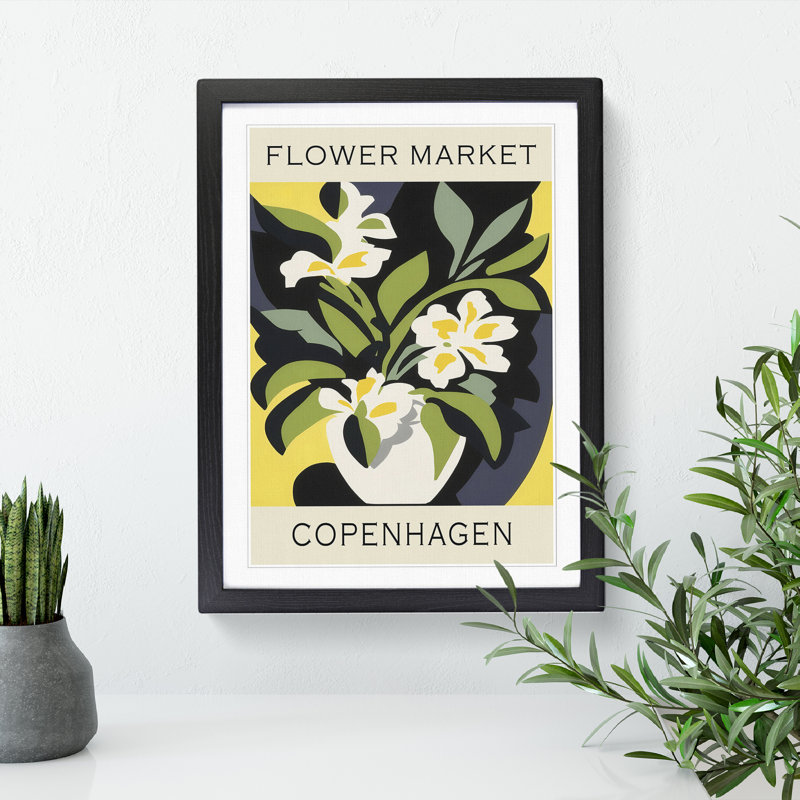 Copenhagen Flower Market Exhibition No.6 - Single Picture Frame Print on Wood, 64cm H x 46cm W x 2cm D