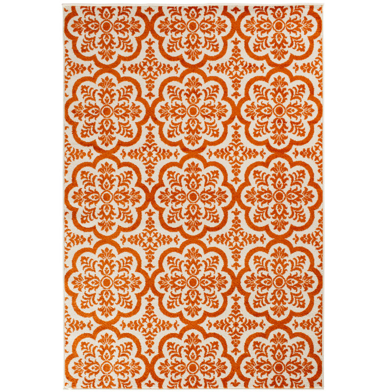 Tapis intérieur / extérieur orange Merdasa, Rectangle 7 pi 10 po x 9 pi 10 po