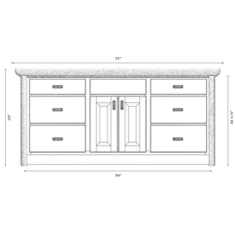 Fireside Lodge Hickory Log Vanity - 6-foot - Slab Style Top - Cognac - Liquid Glass - Sink Center, Rustic Maple