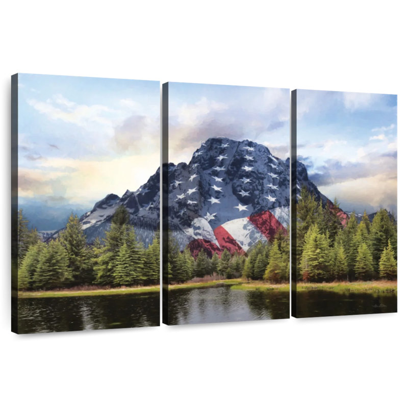 Borges Patriotic Tetons, 32" H x 50" W