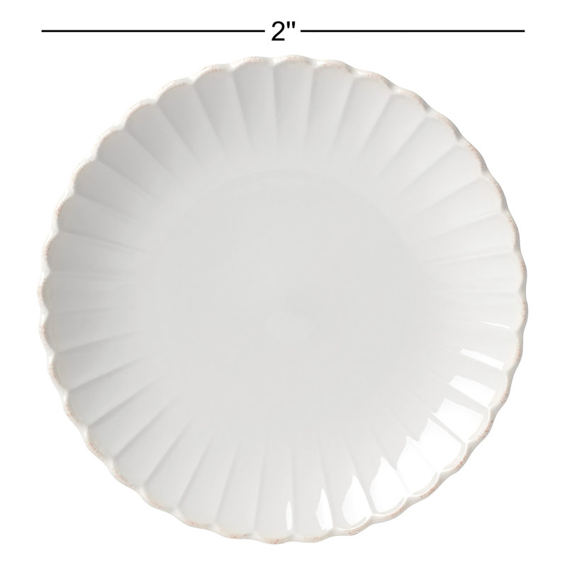 French Perle Scallop 4-Piece Dinner Plate Set
