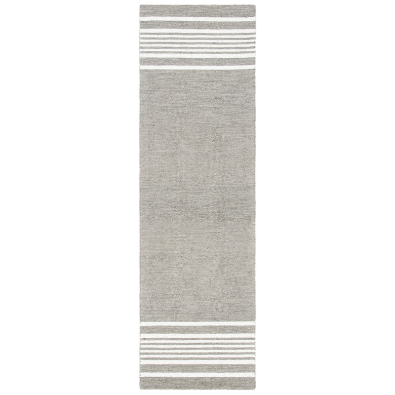 Tapis en laine et coton touffeté à la main Mascotte, Tapis de couloir 2 pi 3 po x 8 pi