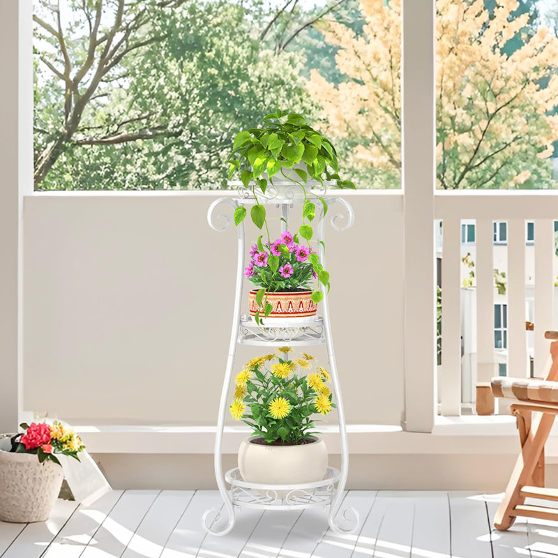 Support pour plante 3 niveaux, Blanc