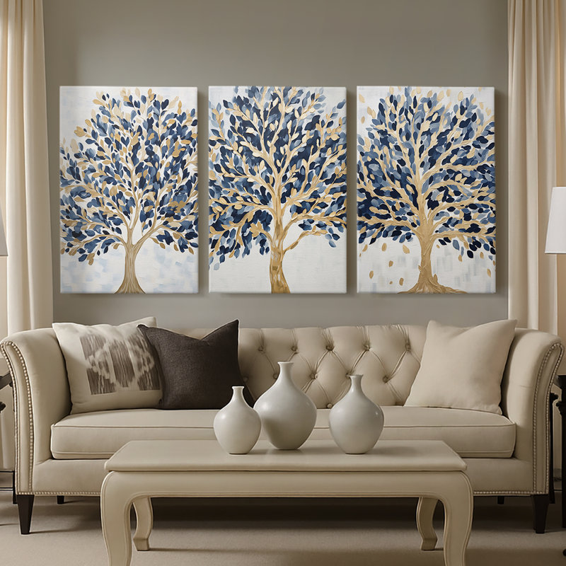 LANDSCAPES Series CLXV - Toile tendue avec châssis sur mesure - 3 pièces, H 18 po x l 36 po