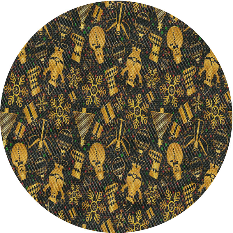Tapis de zone verte à motif, Rond 8 pi