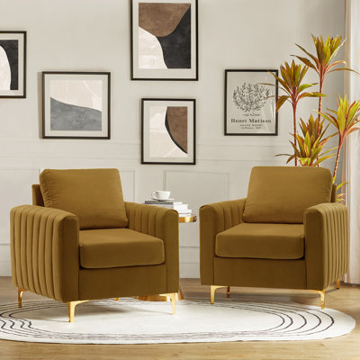 Gillette Upholstered Tufted Velvet Club Chair