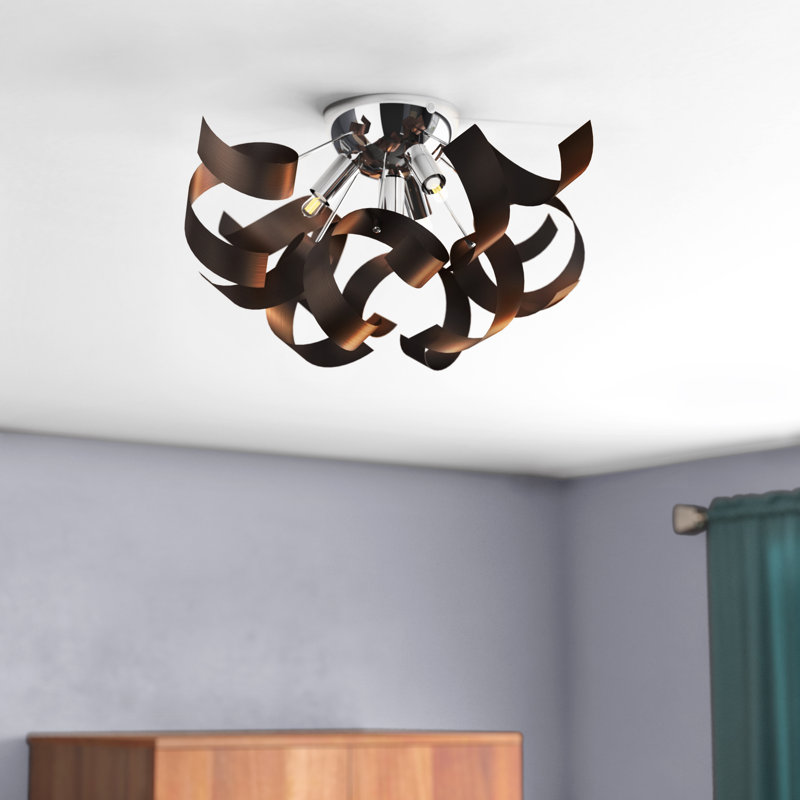 Luminaire semi-encastré 4 lumières de 17,5 po de largeur Dandrea, Bronze
