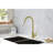 Kitchen Pull Down Faucet - 360 Rotatable High Spout, One For Convenient Water Temperature And Flow Control, Corrosion Rustproof, Gold Stainless Steel, 16.01 In. Deep, 9.74 Wide, 8.79 High, 4.19 Lb-651576707