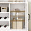  Buffet avec armoire à vin blanc avec rangement, armoire à café robuste en panneau de fibres à densité moyenne pour la cuisine, la salle à manger et le bar à domicile, organisateur de rangement de garde-manger autoportant