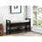 Shoe Bench With Beige Upholstered Seat And Storage In Cushioned