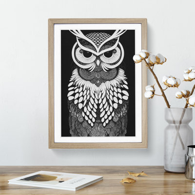 Owl Monochrome No.4 - Framed Print