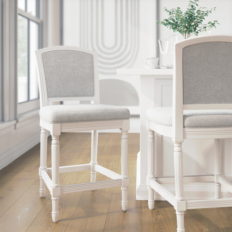 Tabouret de bar 26 po Charleston, Tabouret de comptoir (assise à une hauteur de 26 , Gris / Blanc
