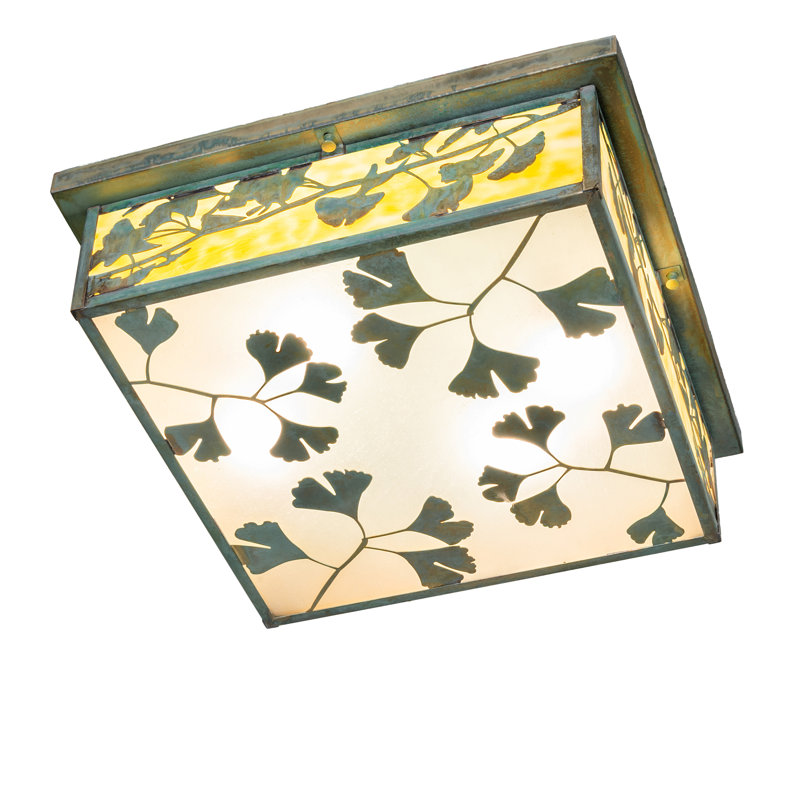 20" Square Hyde Park Ginkgo Flushmount