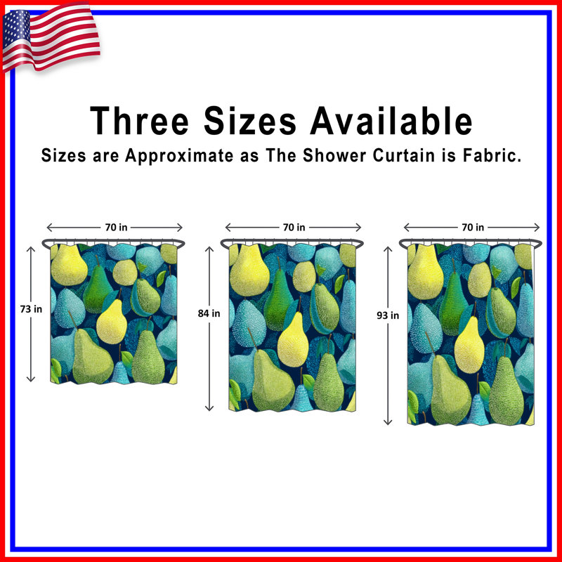 Rideau de douche Pears - Bohème fruits, 70in W x 93in H
