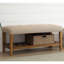 Warwickshire 40" Modern Tufted Storage Bench with Slatted Shelf - Soft Polyester Upholstery & Solid Oak Tapered Legs-114882501-114882503