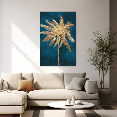 Golden Night Palm, audacieux palmier biologique naturel, art tropical