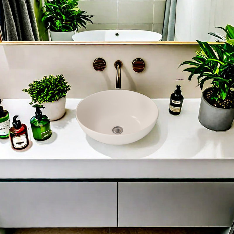 APRESSHUI 13'' Ceramic Oval Bathroom Sink