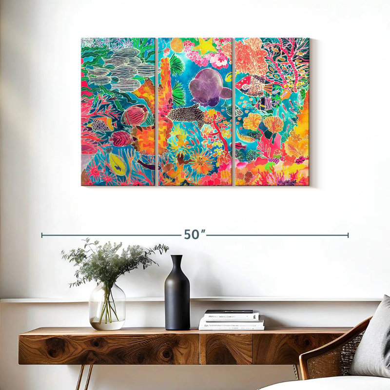 Brampt Tropical Coral, 24" H x 38" W