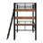 Metal Loft Bed Frame With LED And Storage Shelf, Loft Bed With Built-In Desk-215499769