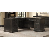Cashawn L-Shaped Executive Desk with Power Outlet