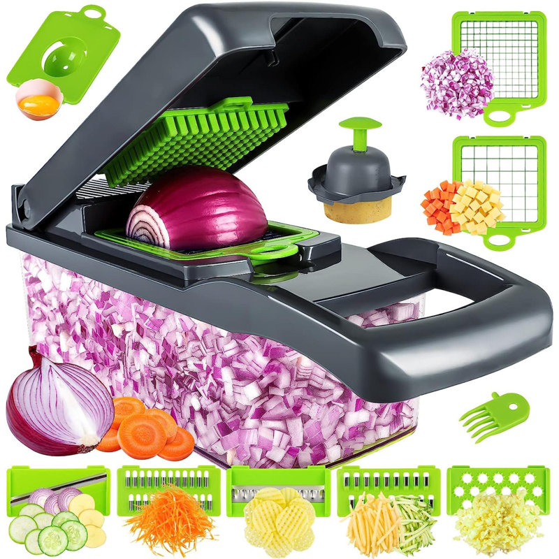 Textiles Hub Stainless Steel Chopper / Dicer, 3.1" L x 3.1" W, Dark Blue