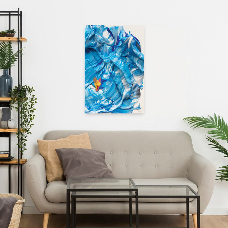 L'eau est belle, art côtier abstrait, 24" H x 16" W
