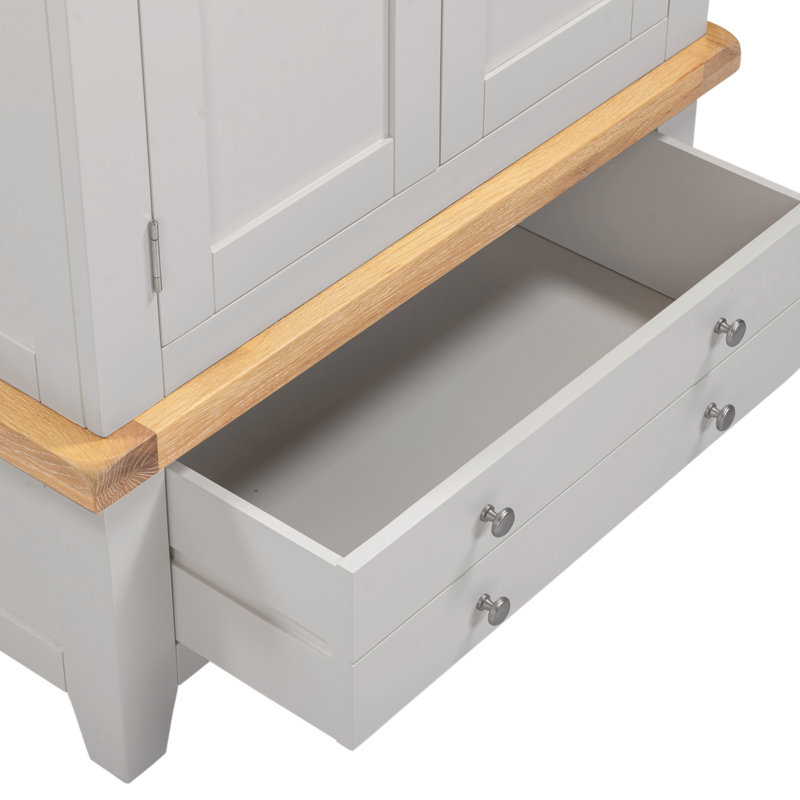 Windsor 2 Door Wardrobe, Pebble Grey/Oak