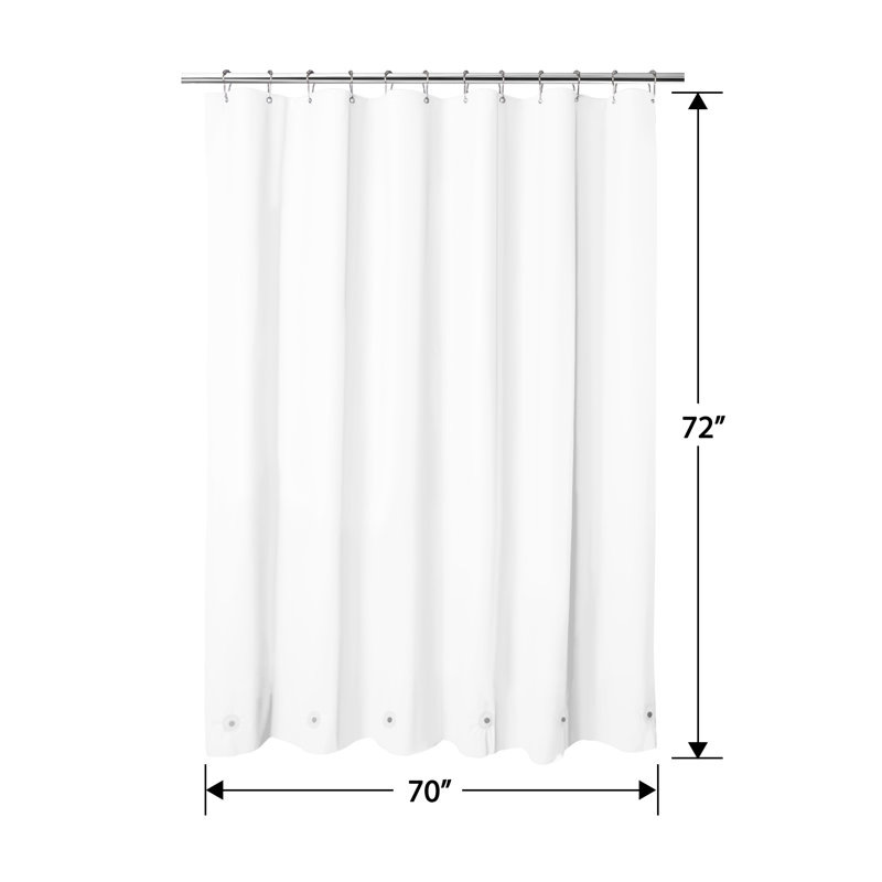 Doublure de rideau de douche simple imperméable en PEVA de couleur unie - Basics by Wayfair ™, Frost