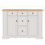Buffet avec rangement, console de cuisine avec 5 tiroirs, 2 armoires, tablettes réglables, buffet pour la salle à manger, le salon, le vestibule-507148157