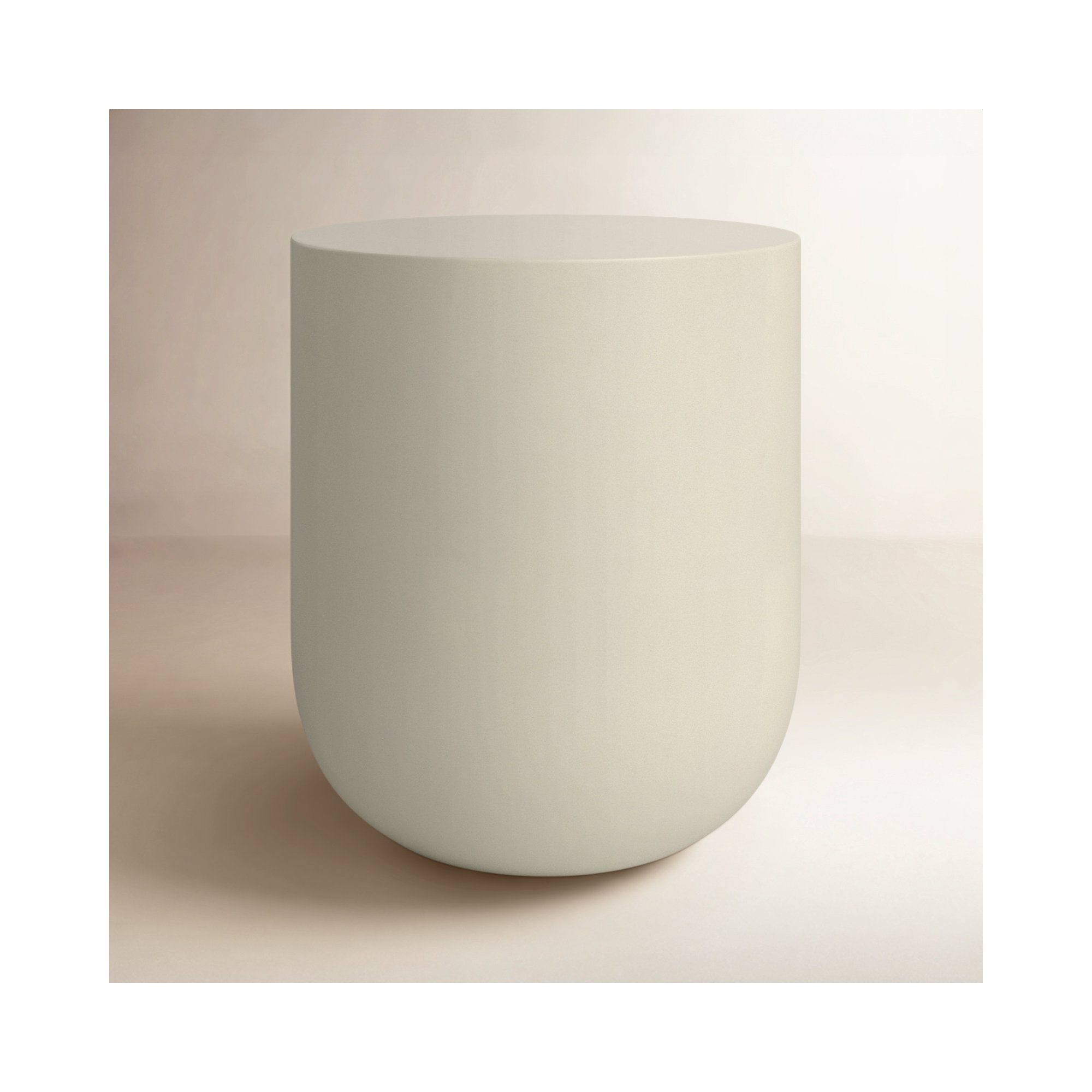 Elise End Table, White/Neutral