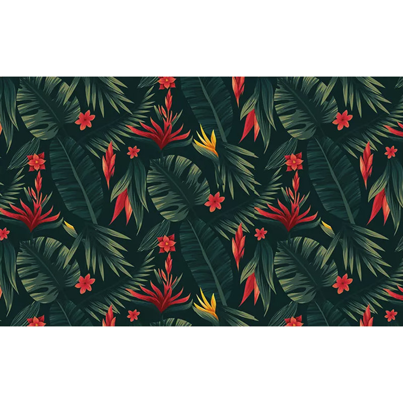 Papier peint amovible fleur rouge, L 48,96 po x l 75 po
