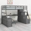 Lit mezzanine avec tiroirs, tablettes et bureau-1619758509