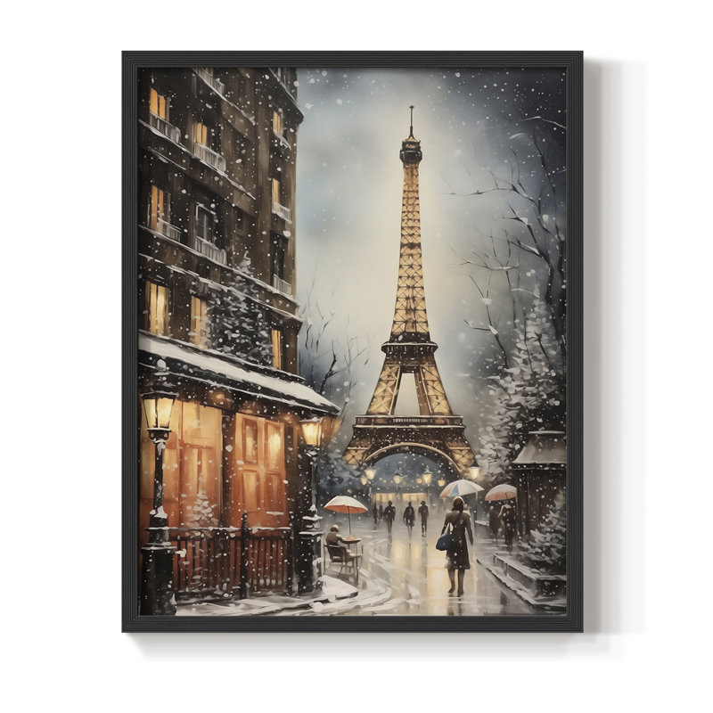 «Christmas Holiday Art DLXVI», reproduction d'art encadrée - bois massif, Noir, noir, noir, noir, H 15 po x l 12 po