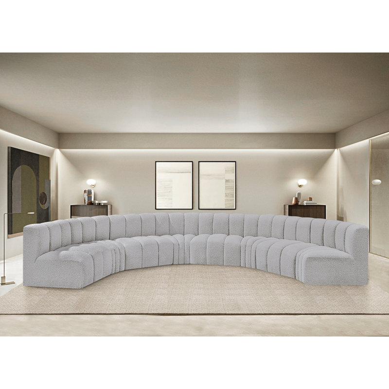 Canapé et chaise rembourrés Hormachea, Tissu gris bouclé