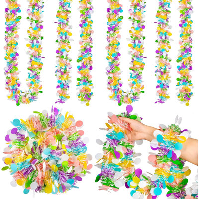 4 pièces guirlande de guirlande de guirlande de Noël de 26 pi avec guirlande de guirlandes colorées avec des confettis et des guirlandes de Noël