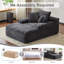 Chaise longue surdimensionnée rembourrée et désossée de 66,14 po avec coussin-114496458
