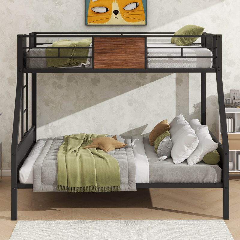 Stylish Modern Twin-Over-Full Steel Frame Bunk Bed