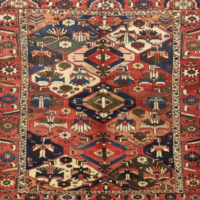 Tapis traditionnel rouge / beige / noir