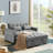 55'' Velvet Convertible Loveseat Sleeper Sofa with Adjustable Backrest, Pull-Out Bed and Pillows-98055980