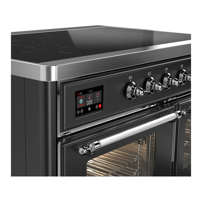 Majestic III Series 40 Inch Induction Range with 6 Induction Elements in Stainless Steel (Brass Trim), Matte Graphite, Chrome