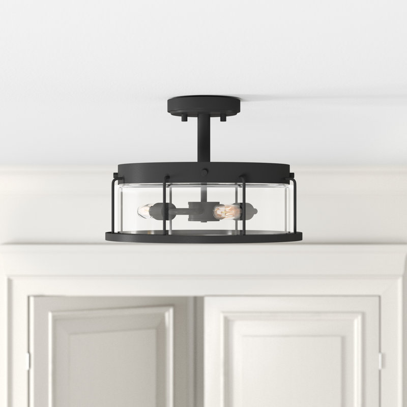 Plafonnier semi-encastré cylindrique simple 13,25 po Leyden
