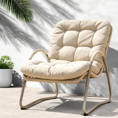 Chaises longues Comfort, ensemble moderne en osier d'acier pour la maison