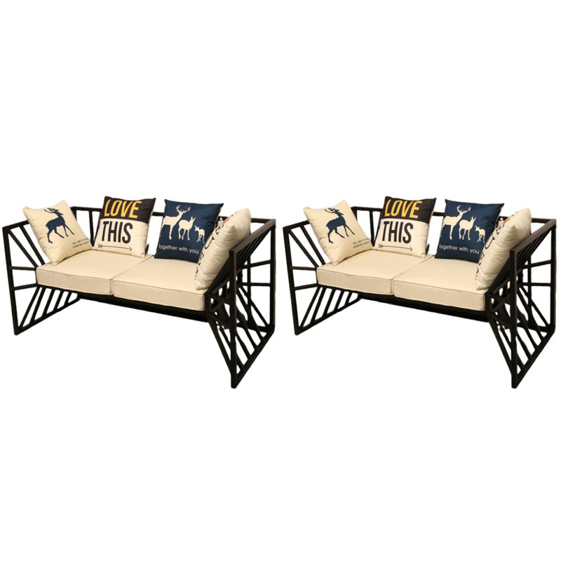 Cafe Restaurant Bar Milk Tea Shop Retro Bench Fabric Upholstered Bench
