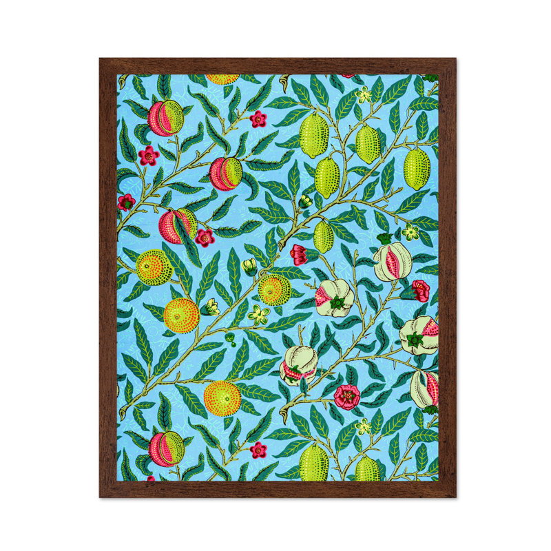 William Morris - Fruit No4, Poster, 18"H x 24"W, Brown Framed