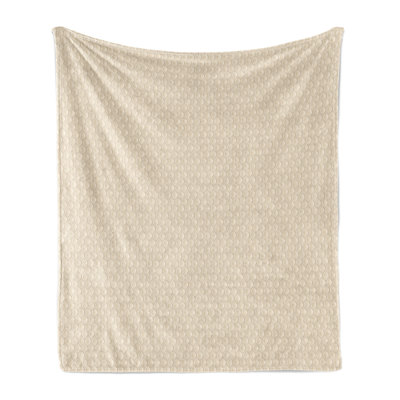 Ambesonne Neutral Color Fleece Throw Blanket Dotted Droplet Motifs Champagne and Beige