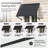 Kozyard Adjustable Door Window Awning – 4-Level Tilt, 55" W × 32" Sloped Panel, Adjustable Projection 22"–31", Aluminum Frame & Metal Canopy, All-Weather Rain, Snow & UV Protectionll-Weather Rain, Snow & UV Protection Dark Gray-126287883-121692494
