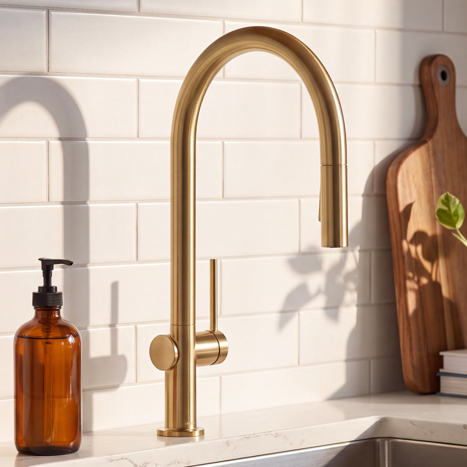 Hansgrohe Talis N Higharc Pull-Down Faucet, Brushed Gold Optic