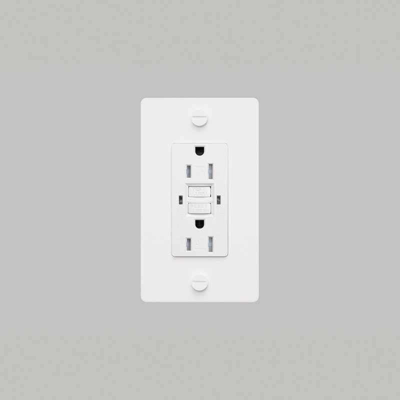 1G Duplex GFCI Outlet / Without Logo, White
